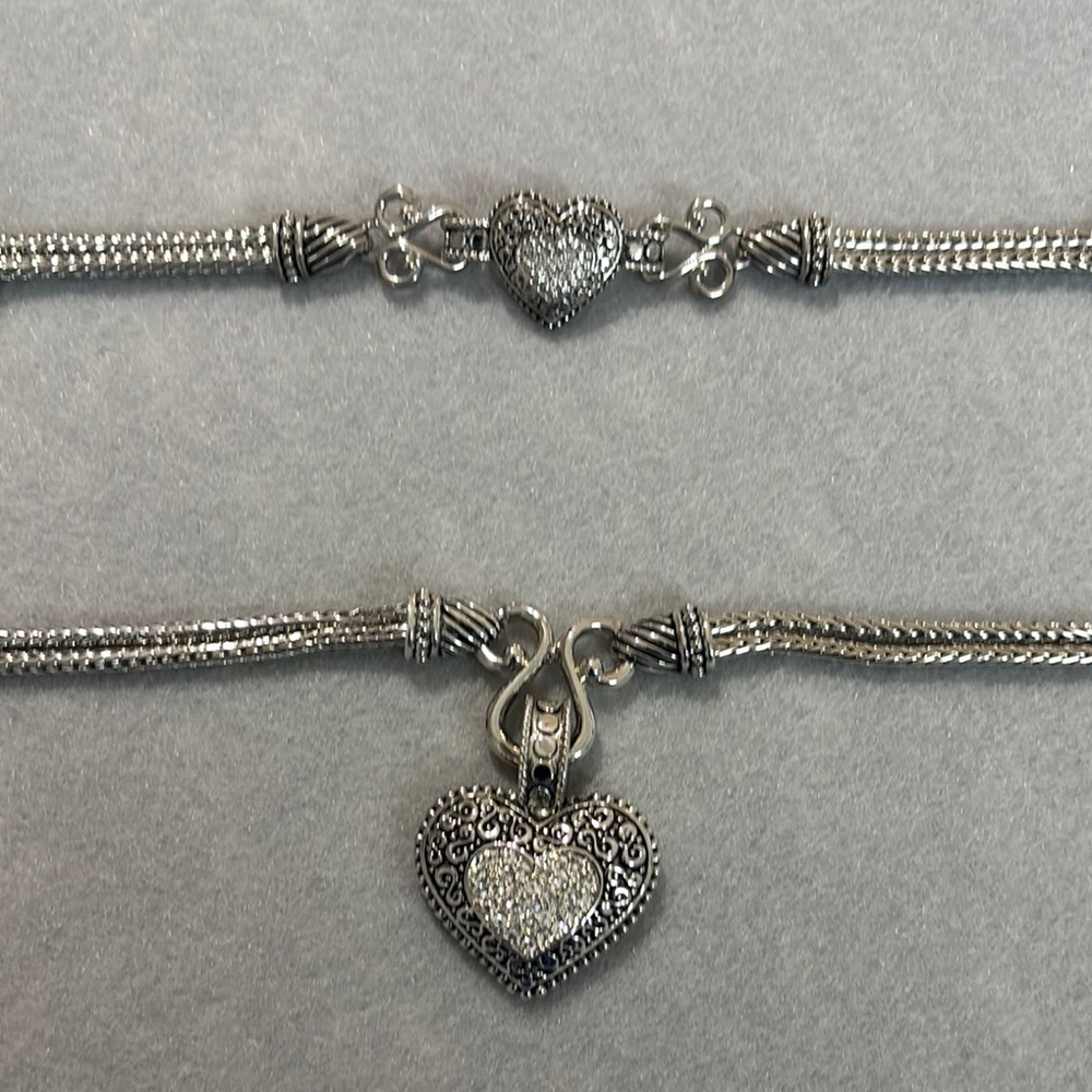 Lia Sophia Silver Heart Pendant Necklace and Bracelet Set - Picture 3 of 8